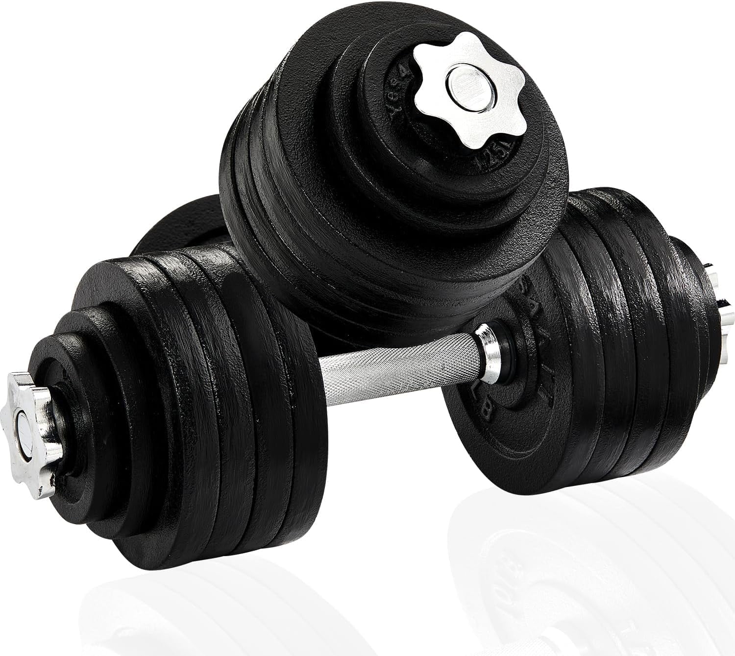 Yes4All Everyday Workout Essential 105 lbs Adjustable Dumbbell Weight Set Cast Iron Pair for Beginners Walmart