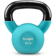 Yes4All 10lb Premium Coated Kettlebell, Peacock Blue, Single