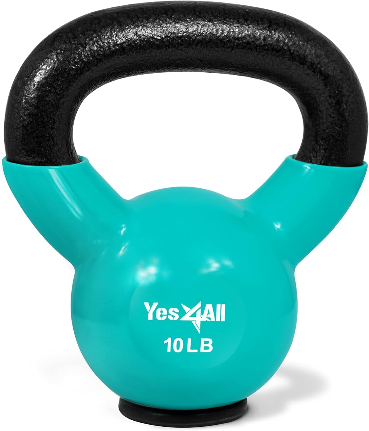 Yes4All 10lb Vinyl Coated / PVC Kettlebell with Rubber Base, Peacock Blue, Single - image 1 of 2