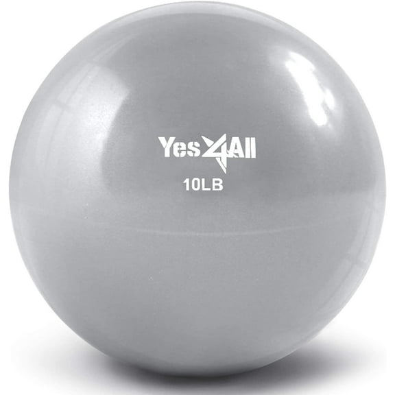 Yes4All 10lbs Soft Weighted Toning Ball Grey