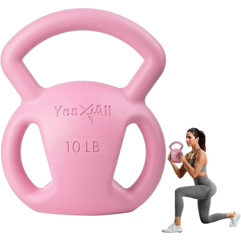 Yes4All 10lbs Strength Training Kettlebells Weight with Three handles for Russian Twists AB Exercise Weightlifting and Core Training All Purpose