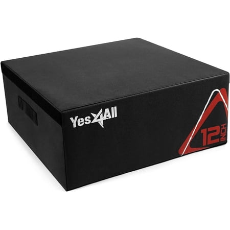Yes4All 12 in Height Stackable Plyometric Box, for Crossfit Workout, Black