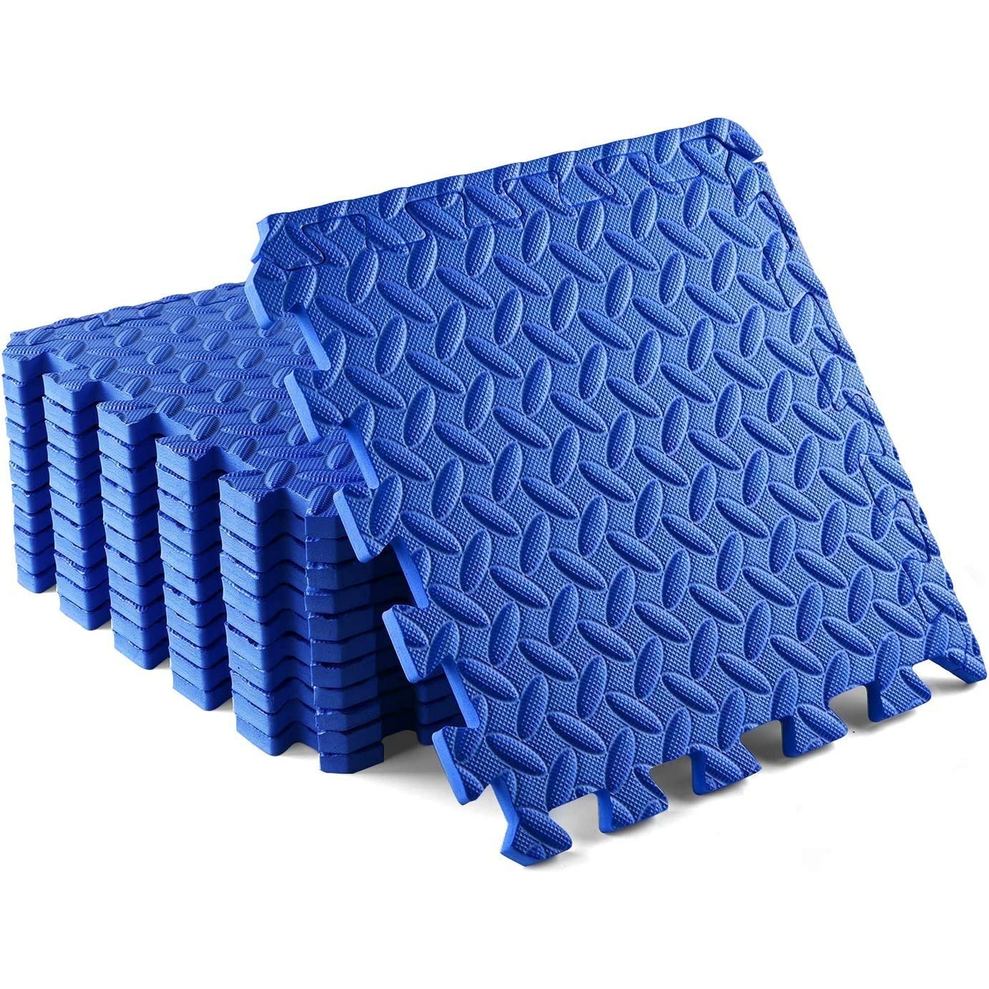 Blue 12-Square Feet Interlocking EVA Foam Exercise Mats