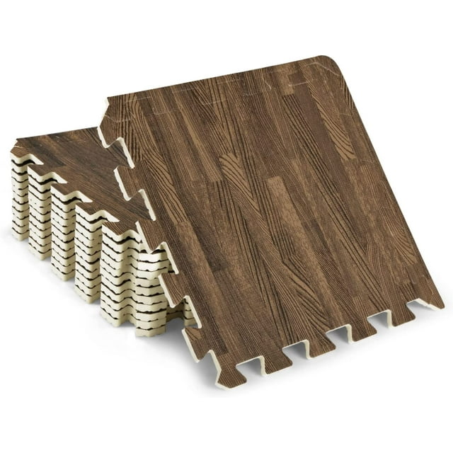 Yes4All 12 pcs Interlocking Exercise Foam Mats, Cover 12 sqft, 3/8 inch