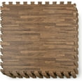 thumbnail image 1 of Yes4All 12 Pcs Interlocking Exercise Foam Mats, Cover 48 Sqft, 7/16 inch, Oak Wood Dark Color, 1 of 7