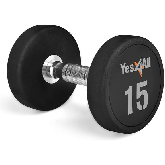 Yes4All 15 lbs Premium heavy weight Urethane Dumbbell, Single