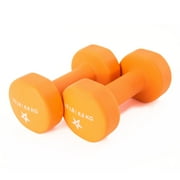 Yes4All 15LBS Set of 2 Neoprene Coated Dumbbells, Pair of Hand Weights for Women, Various Weight Options and 15 Color Choices - Dark Orange