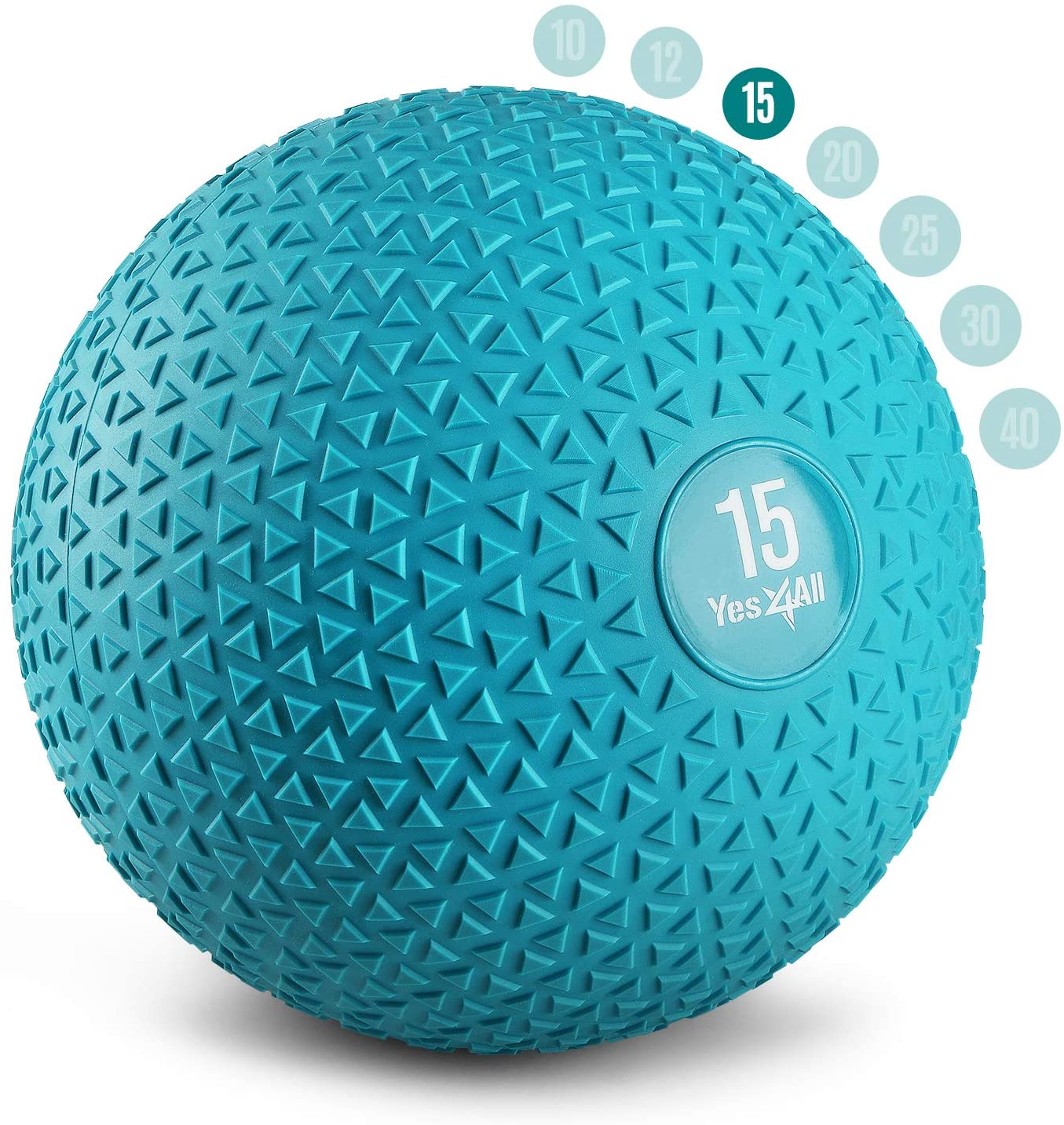 Yes4All 15lbs Slam Medicine Ball Triangle Teal - image 1 of 8