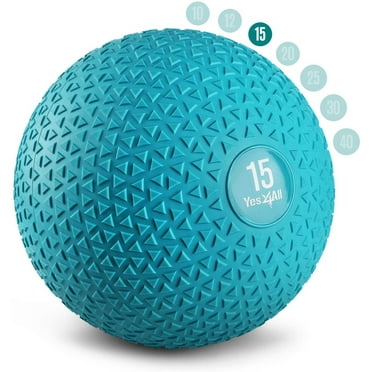 Yes4All Slam Ball, PVC Sand Filled Medicine Ball, 10-40lbs Weight Ball - Triangle Teal 15LBS