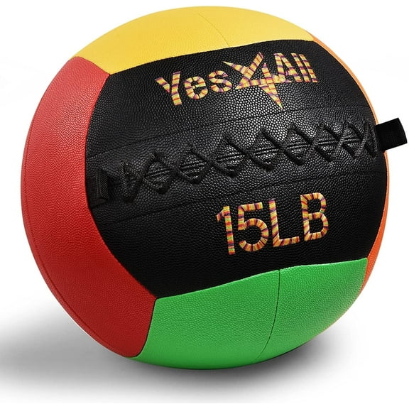 Yes4All 15lbs Wall Medicine Ball Vibrant
