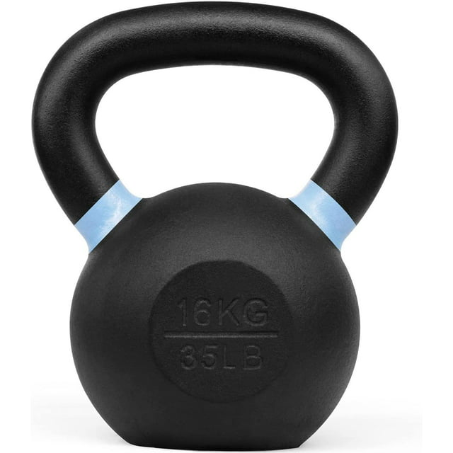 Yes4All 16kg / 35lb Powder Coated Kettlebell, Single