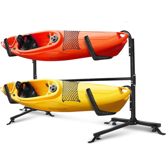 Yes4All 175 lbs Storage Freestanding Double Kayak Rack for Garage, Durable Steel Outdoor Kayak Stand, Ideal for Kayaks, Surfboard, Paddle Board