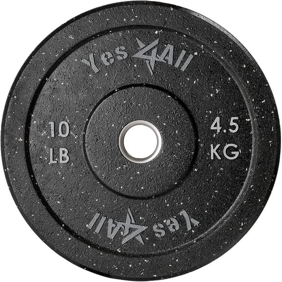 Yes4All 2-Inch Bumper Plate, Olympic Weight Plates for Weightlifting & Strength Training - 10 LBS (Single)