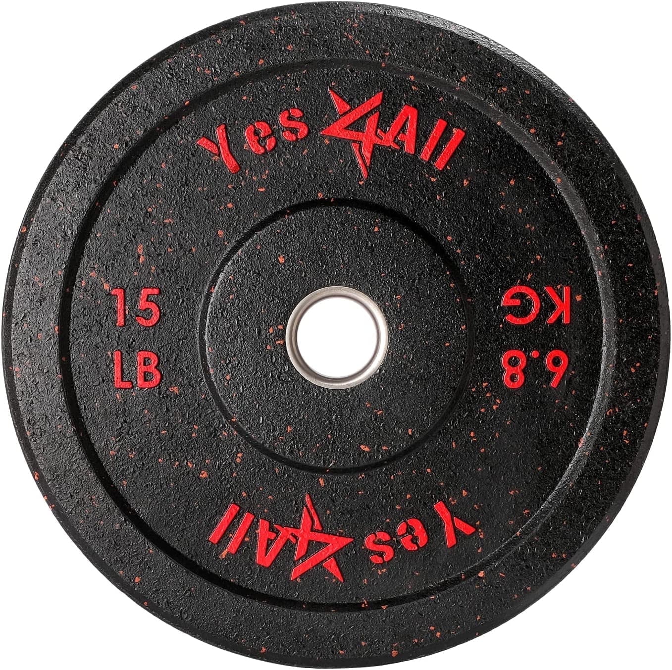 Yes4All 2-Inch Bumper Plate, Olympic Weight Plates for Weightlifting & Strength Training - 15 LBS (Single)