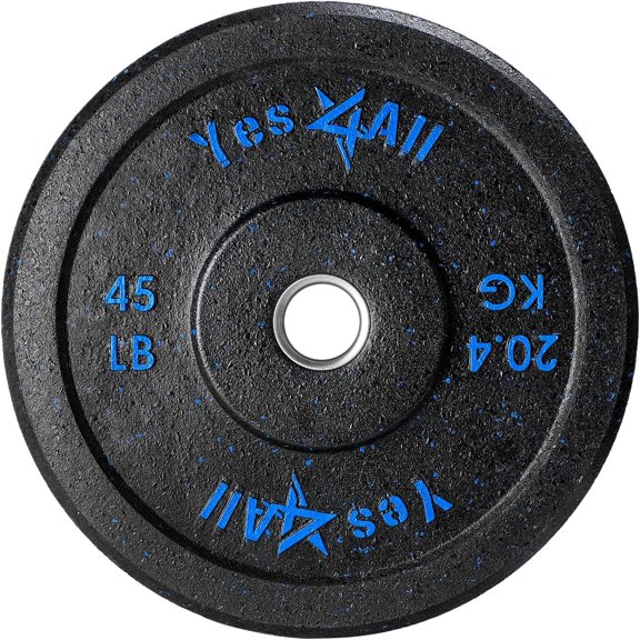 Yes4All 2-Inch Bumper Plate, Olympic Weight Plates for Weightlifting & Strength Training - 45 LBS (Single)