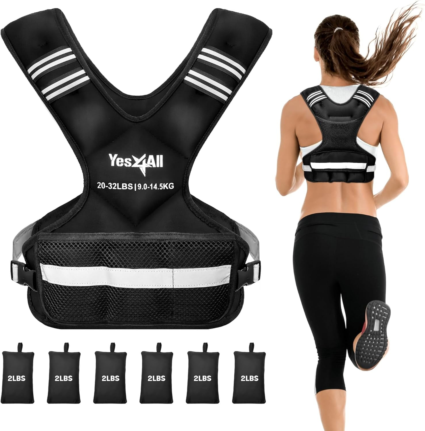 Aduro Sport Weighted Vest Workout Equipment Body Weight Vest 20 Pounds Walmart