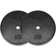 Yes4All 20 lbs Standard Weight Plates, 1 inch Cast Iron Weight Plates for Dumbbells, Pair