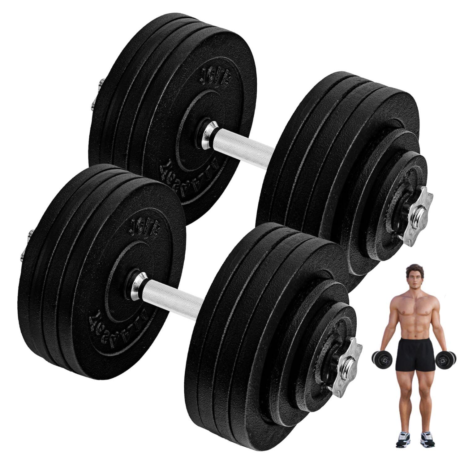 CAP Barbell 40 Lb. Adjustable Cast Iron Dumbbell Set Walmart