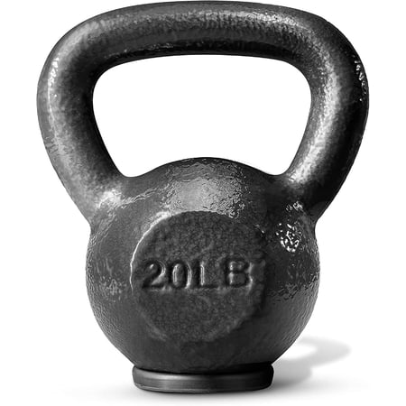 Yes4All 20lb Cast Iron Kettlebell with Rubber Base, Single