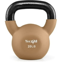 Yes4All 20lb Premium Coated Kettlebell, Iced Latte, Single