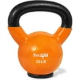 thumbnail image 1 of Yes4All 20lb Vinyl Coated / PVC Kettlebell with Rubber Base, Orange, Single, 1 of 8