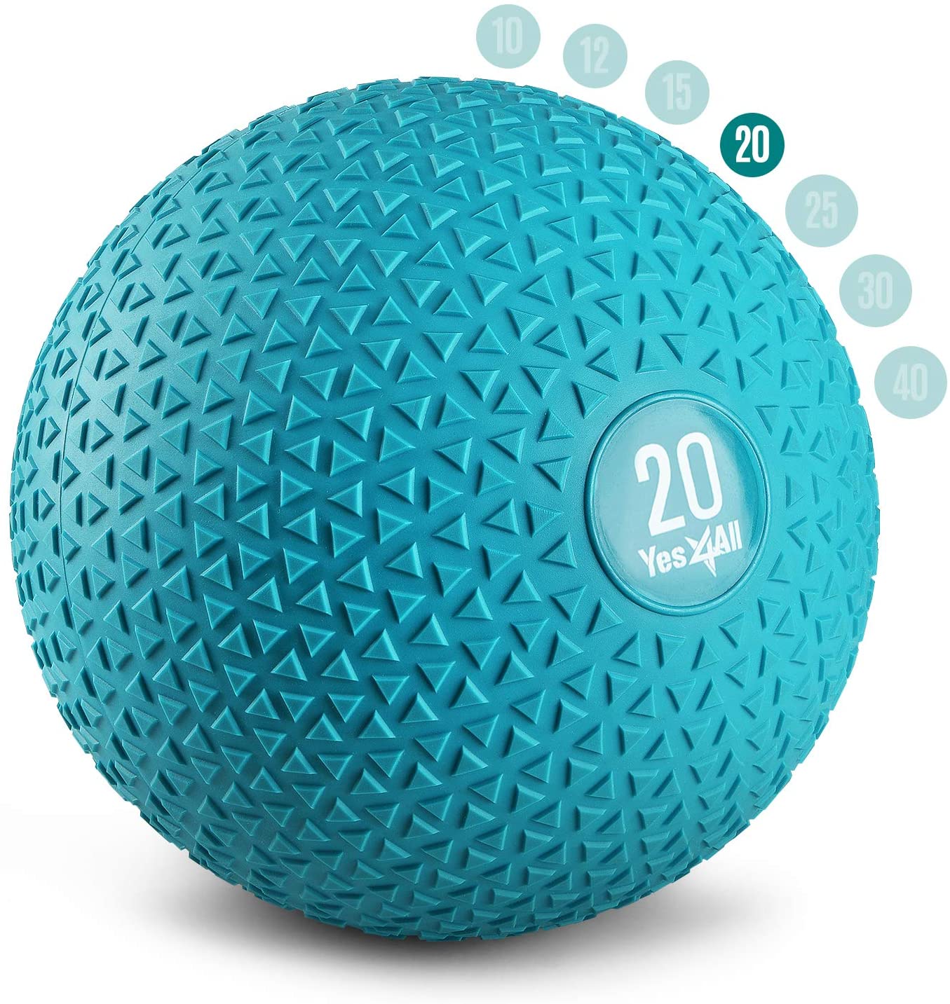 Yes4All 20lbs Slam Medicine Ball Teal - image 1 of 8