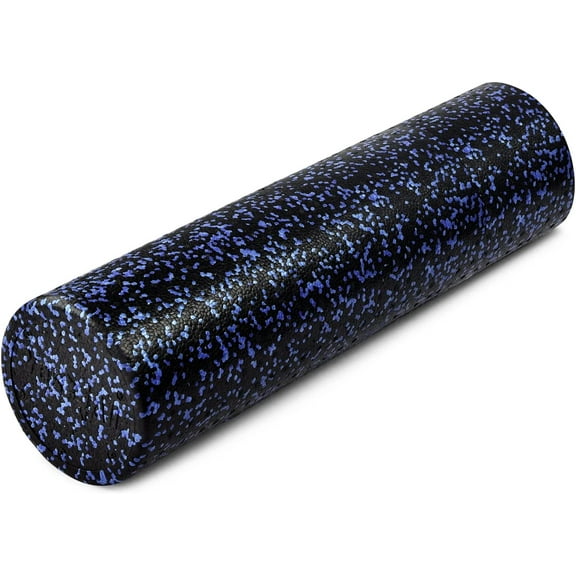 Yes4All High Density Foam Roller for Back, Variety of Sizes & Colors for Yoga, Pilates - Blue Speckled - 24 Inches