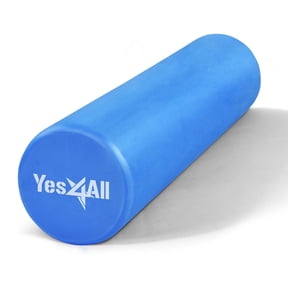 Yes4All EVA Firm Foam Round Back Roller for Pilates, Exercise or Yoga, 12", Blue