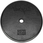 Yes4All 25 lbs Standard Weight Plates, 1 inch Cast Iron Weight Plates for Dumbbells, Single