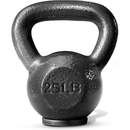 Yes4All 25lb Cast Iron Kettlebell with Rubber Base, Single