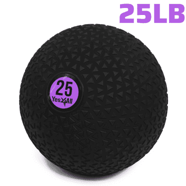 Yes4All Slam Ball, PVC Sand Filled Medicine Ball, 10-40lbs Weight Ball - Triangle Black 25LBS