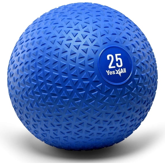 Yes4All Slam Ball, PVC Sand Filled Medicine Ball, 10-40lbs Weight Ball - Triangle Blue 25LBS