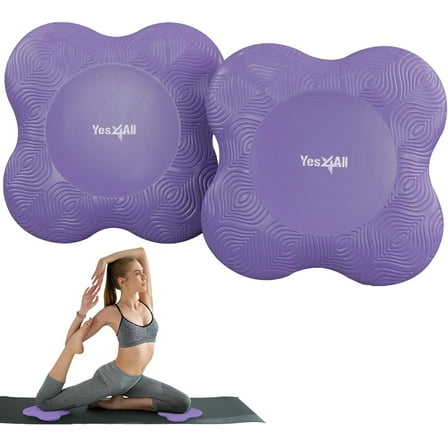 Yes4All 2PCS Yoga Knee Pads Extra Thick, Yoga Kneeling Pad for Pilates Exercise, 13/16 Inches Cushion Knees Elbow Mat Supplies for Women Men Fitness Travel - Purple