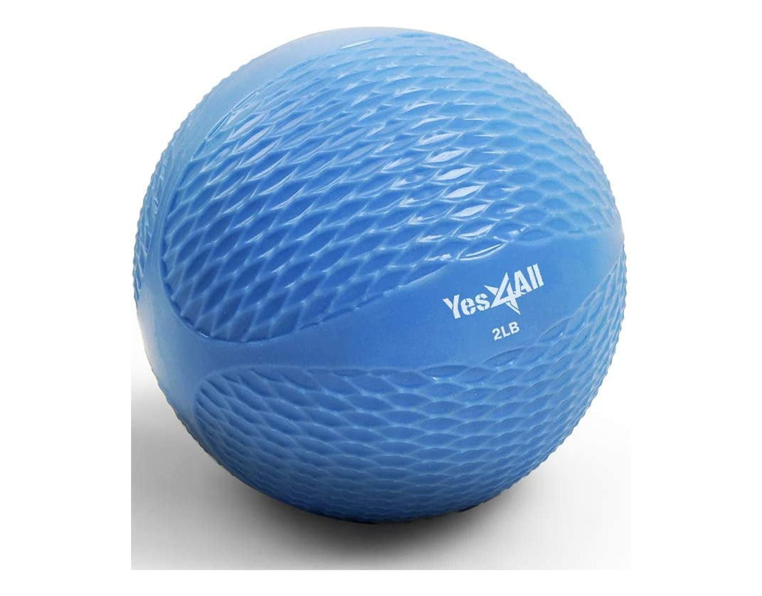 Yes4All 2lbs Soft Weighted Toning Ball Diamond Knurl Blue