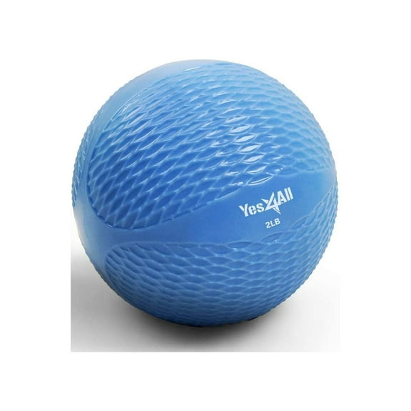 Yes4All 2lbs Soft Weighted Toning Ball Diamond Knurl Blue