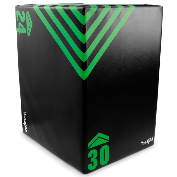 Yes4All 3 in 1 Foam Plyometric Jump Box Jump Training & Conditioning-Plyo Jump Box for Jump Training Fitness Workout Exercise 7kg - 20 24 30 inch,Green