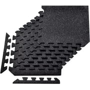 Yes4All 3/8" Thick Interlocking Rubber Floor Mat 20Sqft Gray 8-Tile Pack