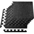 thumbnail image 1 of Yes4All 3/8 inch Thick Interlocking Rubber Floor Tiles, 6 Tiles, 24Sqft, Grey Dot, 1 of 8