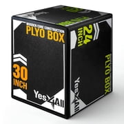 Yes4All 3-in-1 Soft-Padded Plyo Box With Wooden Core, Non-Slip Multi-Use Cushioned Plyometric Jump Box with Vinyl Cover for Jumping, Conditioning, Strength Training - 30x24x20 Inches
