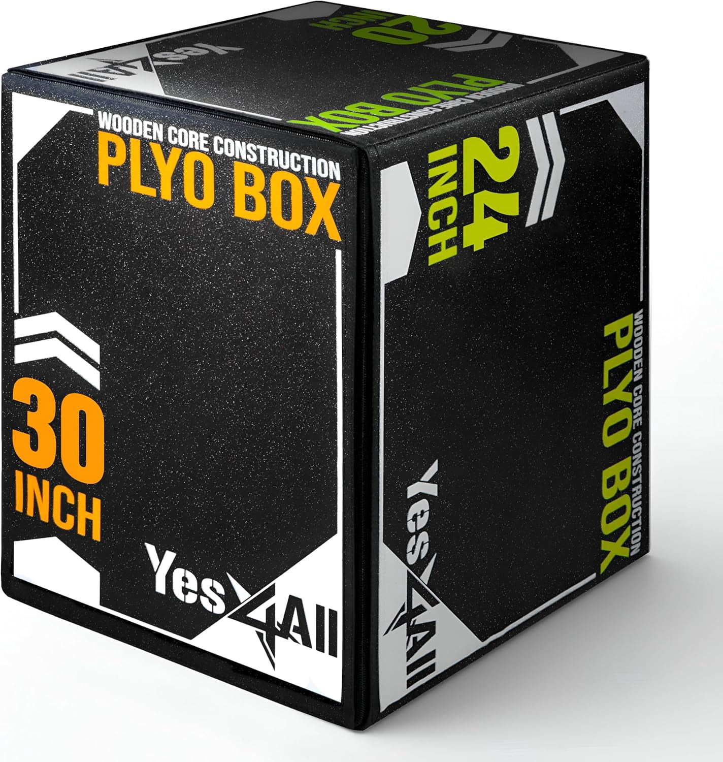 Yes4All 3-in-1 Soft-Padded Plyo Box With Wooden Core, Non-Slip