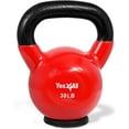 thumbnail image 1 of Yes4All 30lb Vinyl Coated / PVC Kettlebell with Rubber Base, Red, Single, 1 of 8