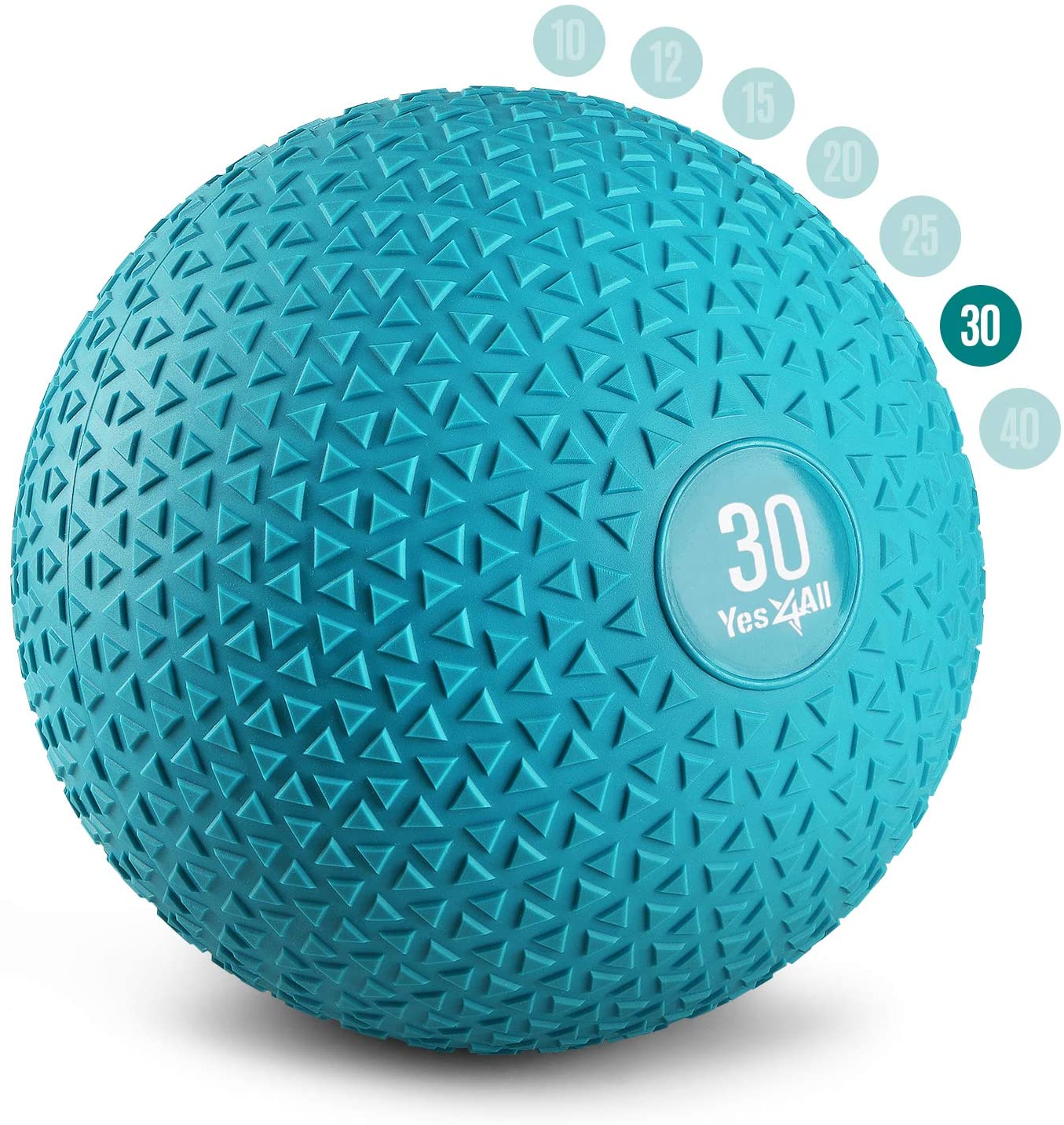 Yes4All 30lbs Slam Medicine Ball Triangle Teal - image 1 of 8