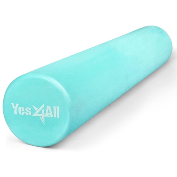 Yes4All EVA Firm Foam Round Back Roller for Pilates, Exercise or Yoga, 36", Teal