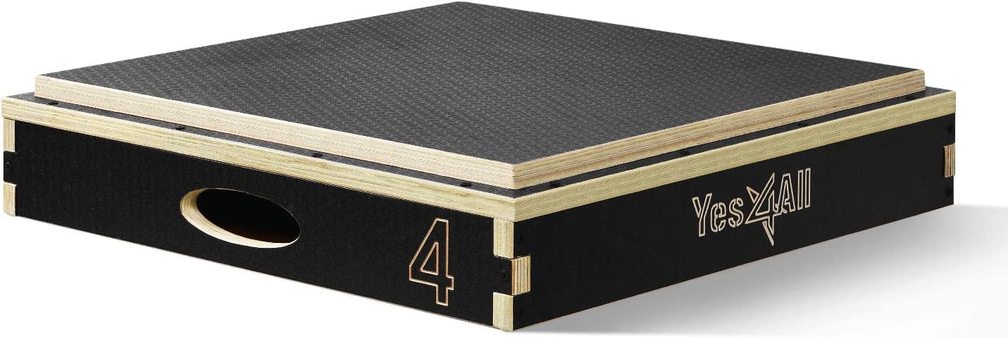Yes4All 4 in Stackable Wooden Plyo Box, with Anti-Slip Surface for Home ...