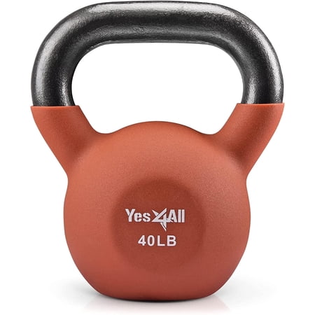 Yes4All 40lb Premium Coated Kettlebell, Spice Route, Single