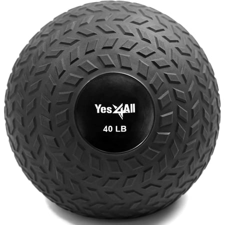 Yes4All 40lbs Slam Medicine Ball Tread Black
