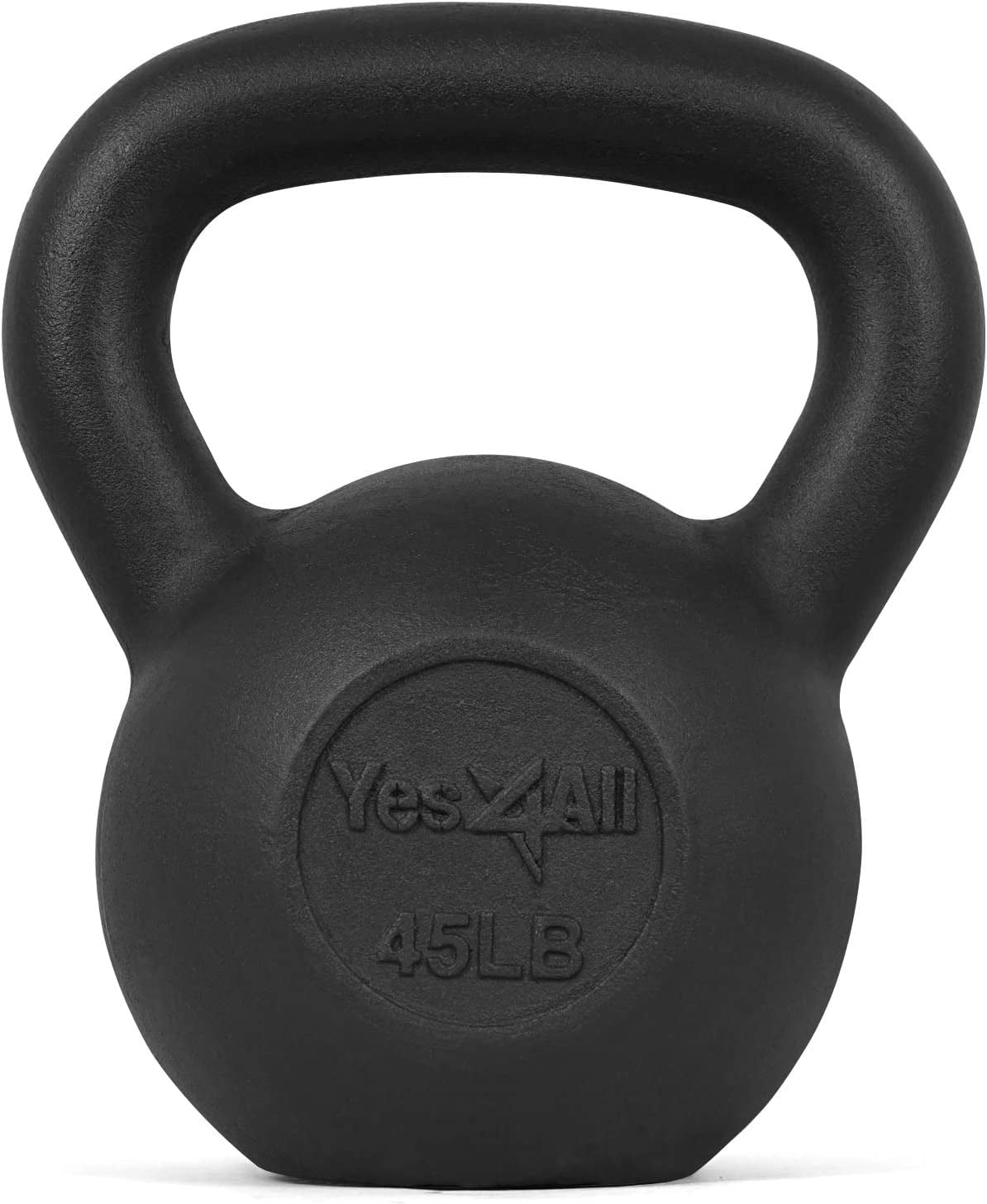 Yes4All 45lb Cast Iron Kettlebell, Black, Single
