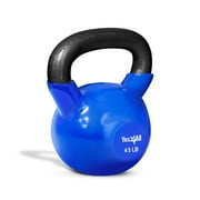 Yes4All 45lb Vinyl Coated Cast Iron Kettlebells for Full Body Workouts, Strength Training, Push-Ups, Grip Exercises, and Fitness