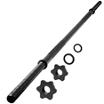 thumbnail image 1 of Yes4All 480LB Standard Straight Barbell 60", Weight Bar 1" Diameter - Star Lock Collars & Rubber Ring for Deadlifts, Squats, 1 of 6