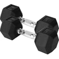 thumbnail image 1 of Yes4All 5 LBS Pair of Chrome Grip Encased Hex Dumbbells – Durable Hand Weights with Anti-Slip Design, Perfect for Strength Training and Workouts, 1 of 6